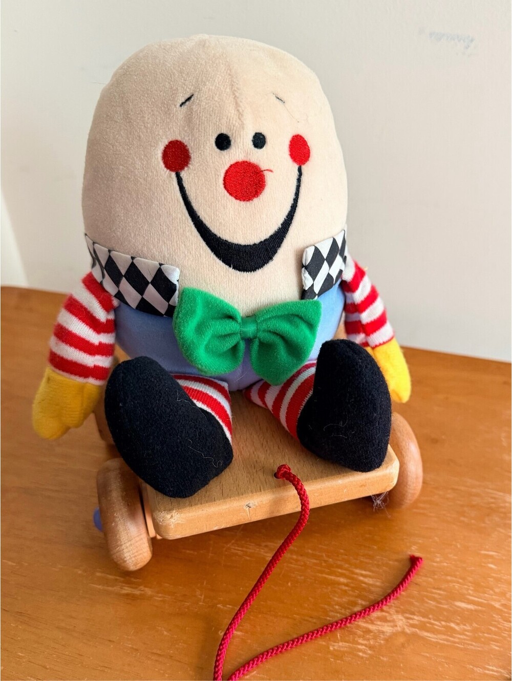 Eden Humpty Dumpty Musical Pull Toy Wooden Base Learning Curve Plush